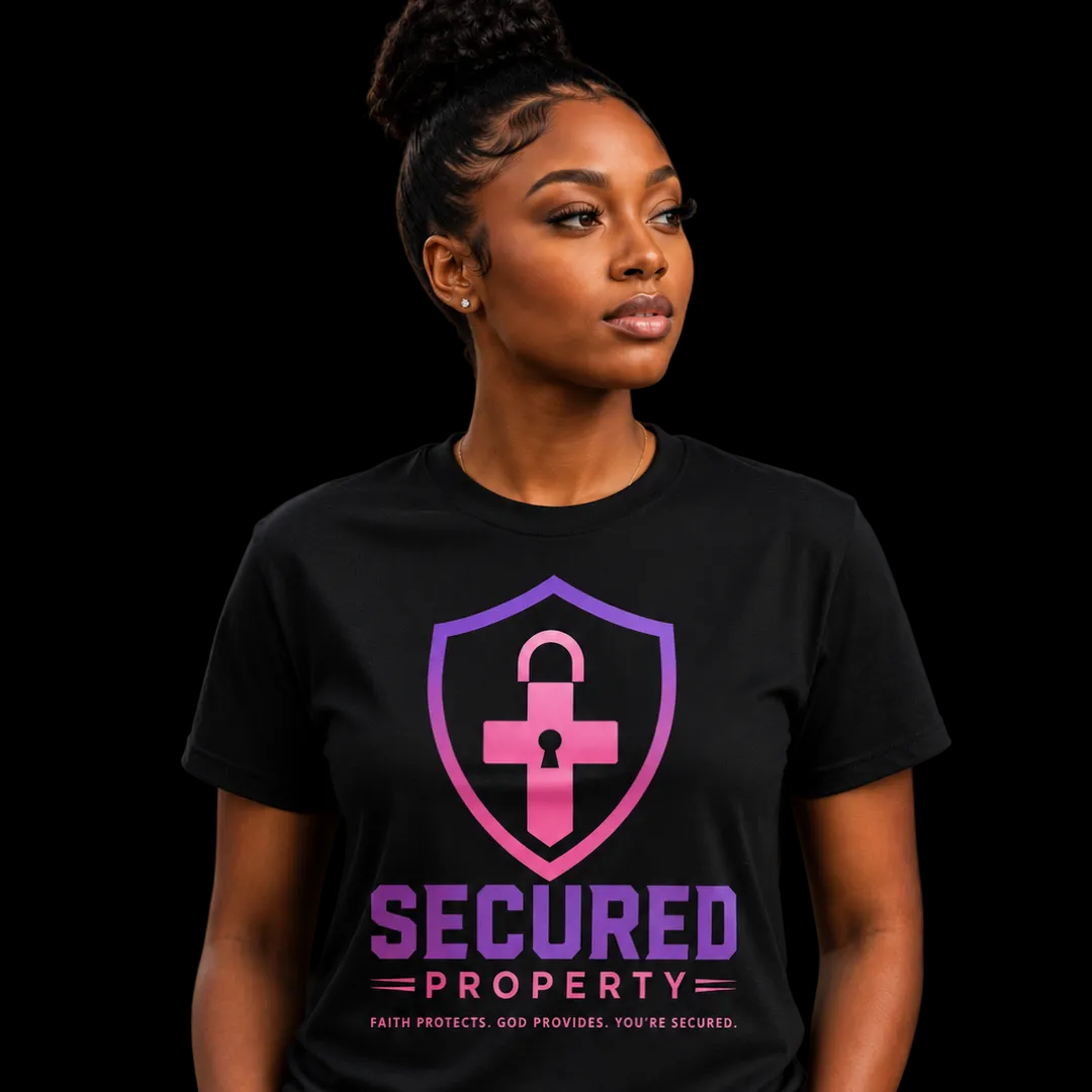 Secured Property| black/pur/pk shirt